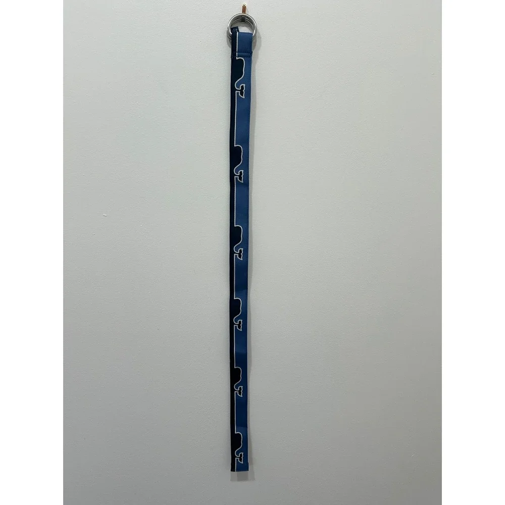 Vineyard Vines Belt Kids Medium‎ Blue Whale Logo D-Ring Canvas 29